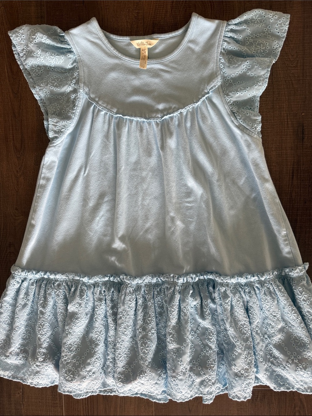 Matilda Jane Light Blue Eyelet Ruffle Tee